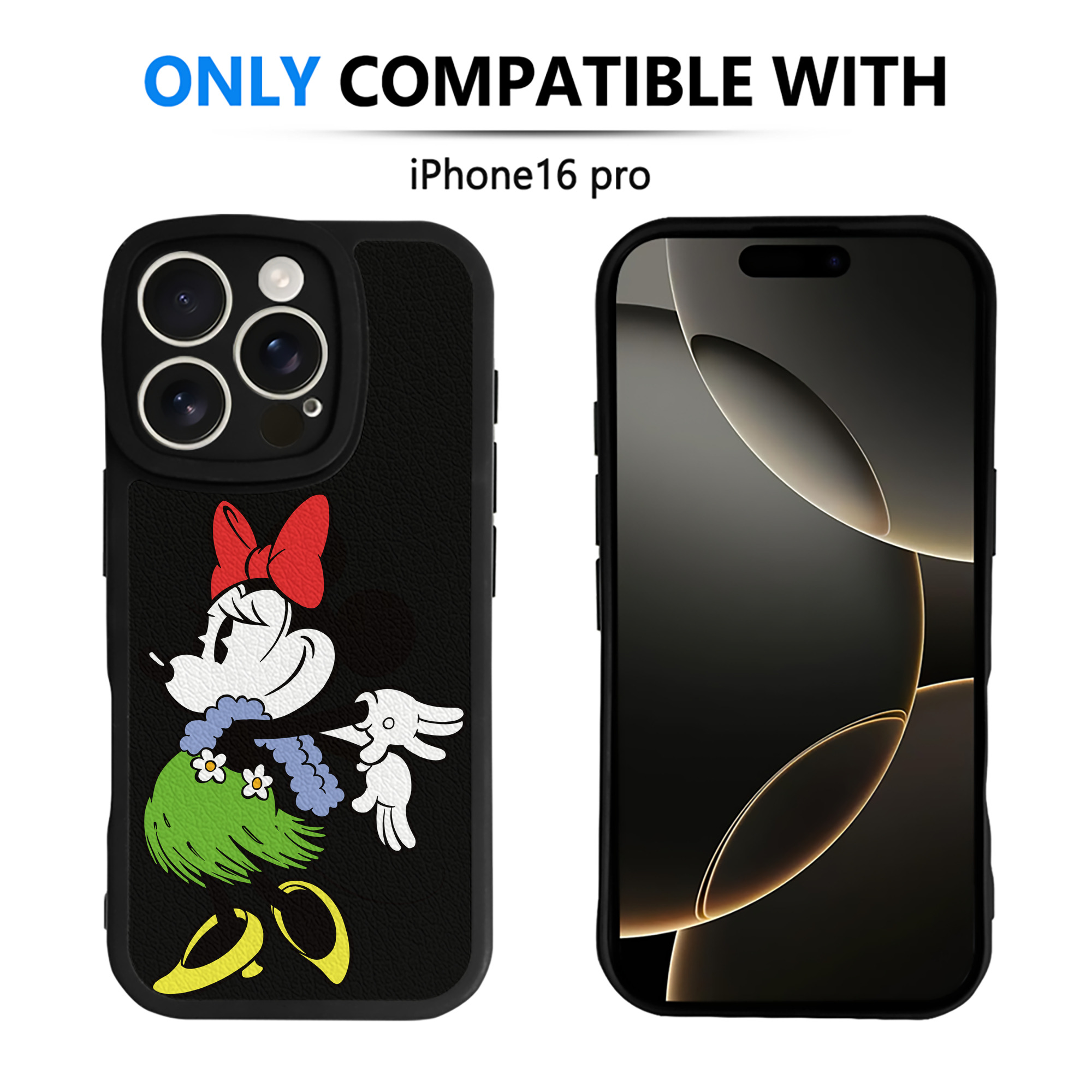 （画像用） ミッキーマウス Mickey Mouse 【iPhone 16シリーズ対応】シリコンスマホケース（レザー調） 材質：シリコン